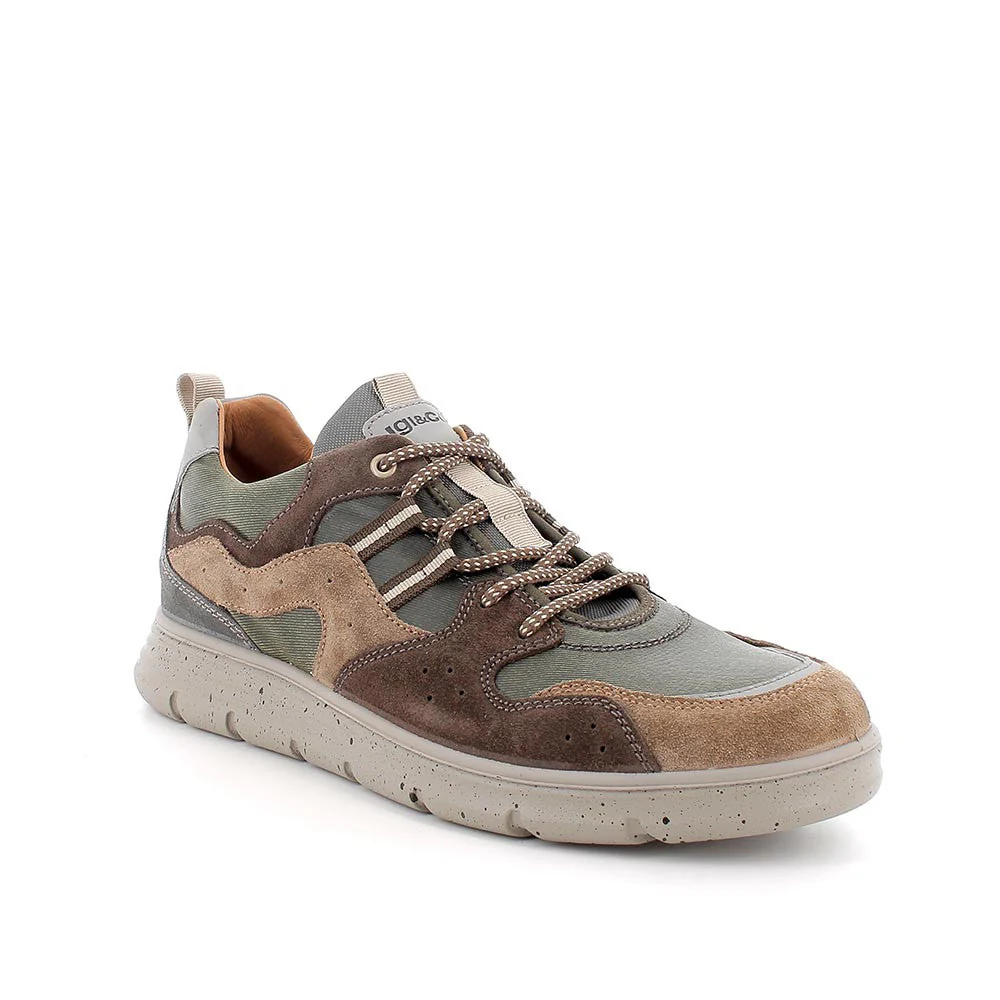 Igi&co Sneakers da uomo verde beige e marrone (memory foam) - immagine 2