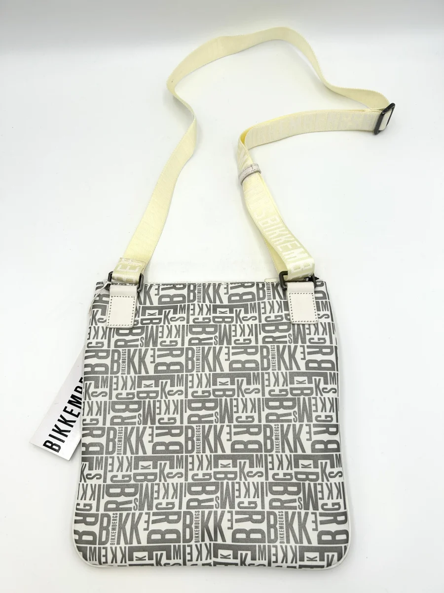 Bikkembergs Borsello piatto loghi - bianco e grigio - immagine 4