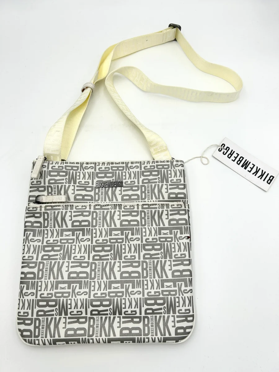 Bikkembergs Borsello piatto loghi - bianco e grigio - immagine 2