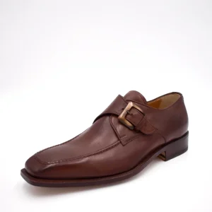 Calpierre mocassino con fibbia made in italy - marrone