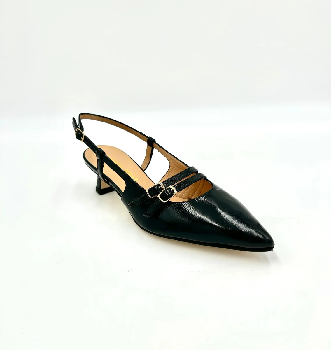 Andrea Selli Slingback artigianale in vera pelle 4cm - Nero - immagine 2
