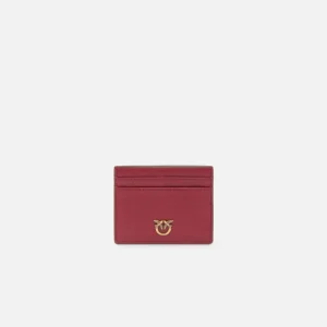 Portacarte in pelle shiny con logo