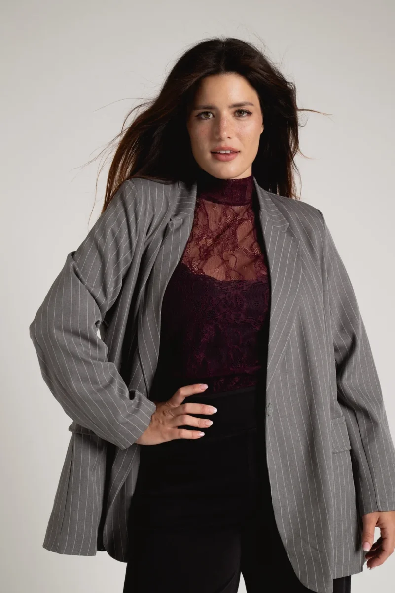 Blazer Gessato con Cintura - immagine 3