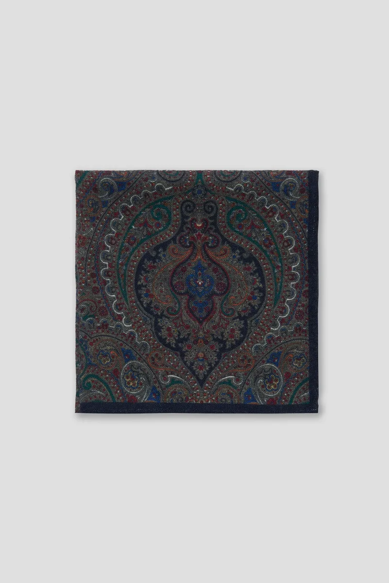 Pochette Lana Disegno Cashmere Blu - immagine 2