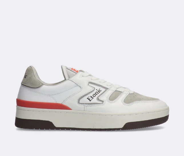 Etonic Sneakers B481 in pelle bianca, coral java earth - immagine 2