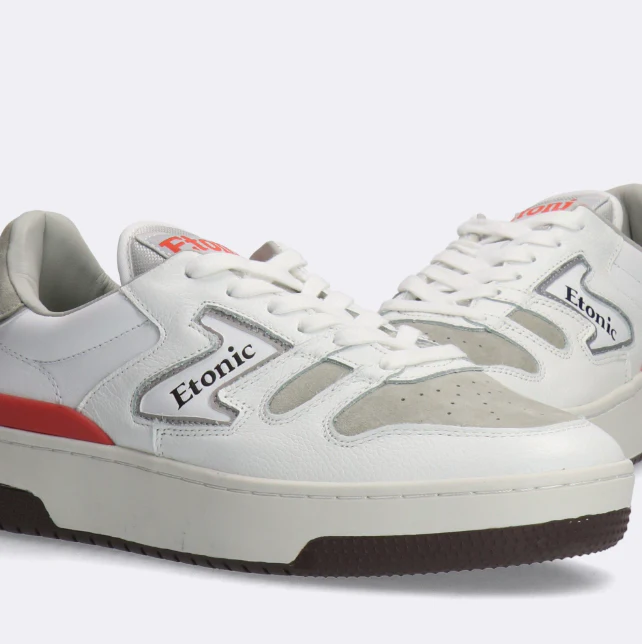 Etonic Sneakers B481 in pelle bianca, coral java earth - immagine 4